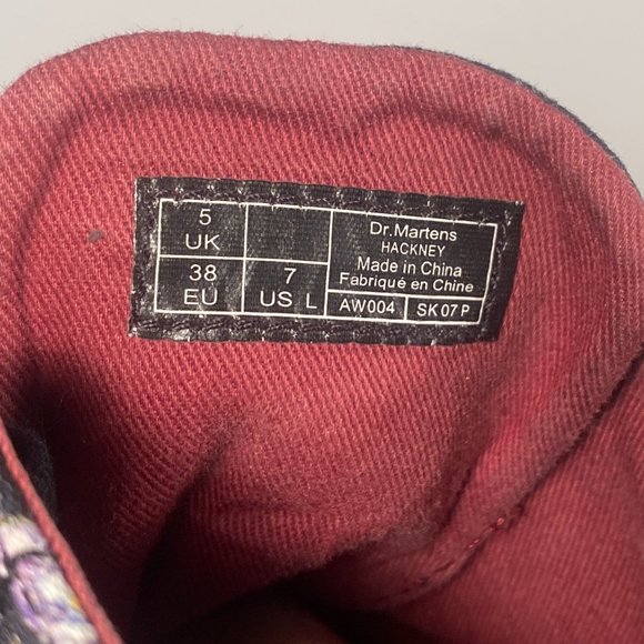 Dr Martens Hackney Floral Print Black Fabric Ankle Boots Women Size 7 - Picture 7 of 7